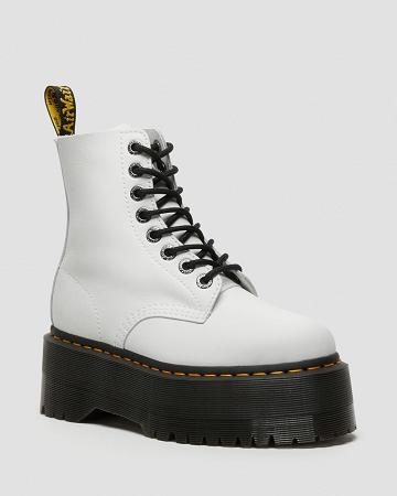 Women's Dr Martens 1460 Pascal Max Leather Platform Boots White | AU 231HAP